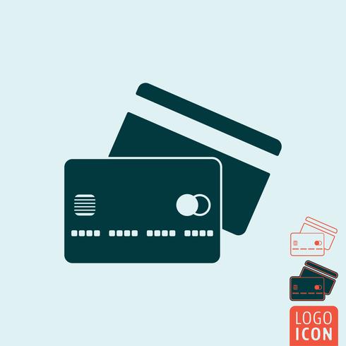 Ícone de cartão de crédito isolado vetor