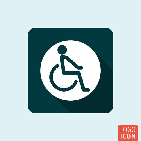 Ícone de handicap desativado isolado vetor