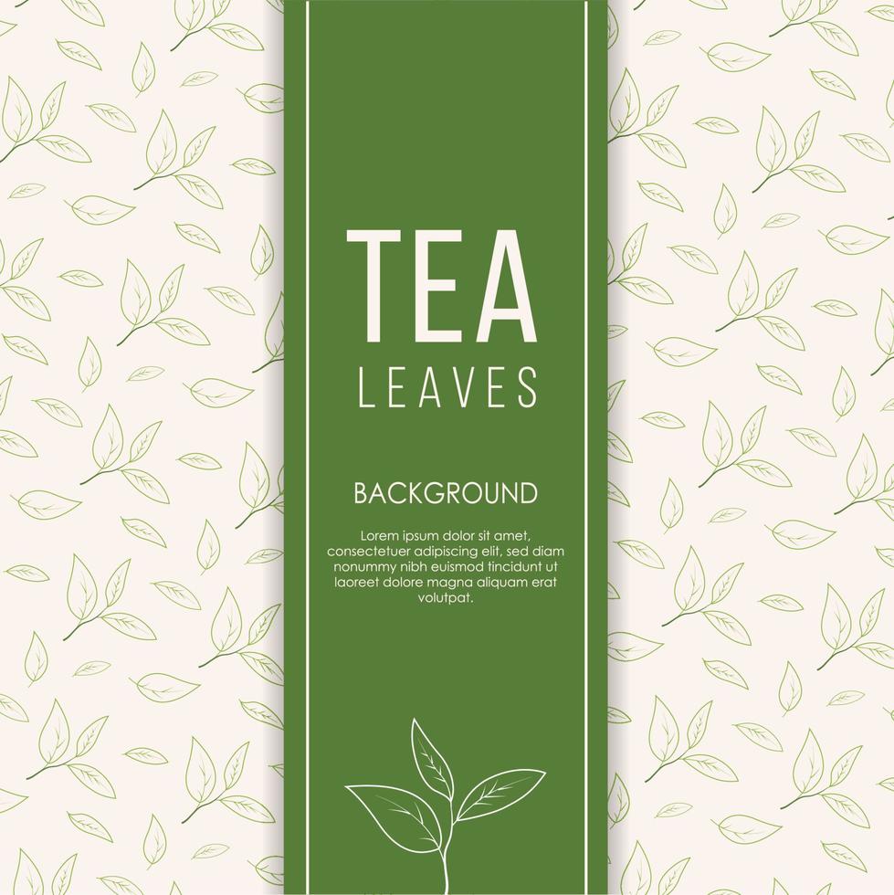 o chá deixa o fundo na mão desenhada vetor de estilo. design para embalagens, menu de bebidas, aromaterapia e produtos de chá. com lugar para texto.