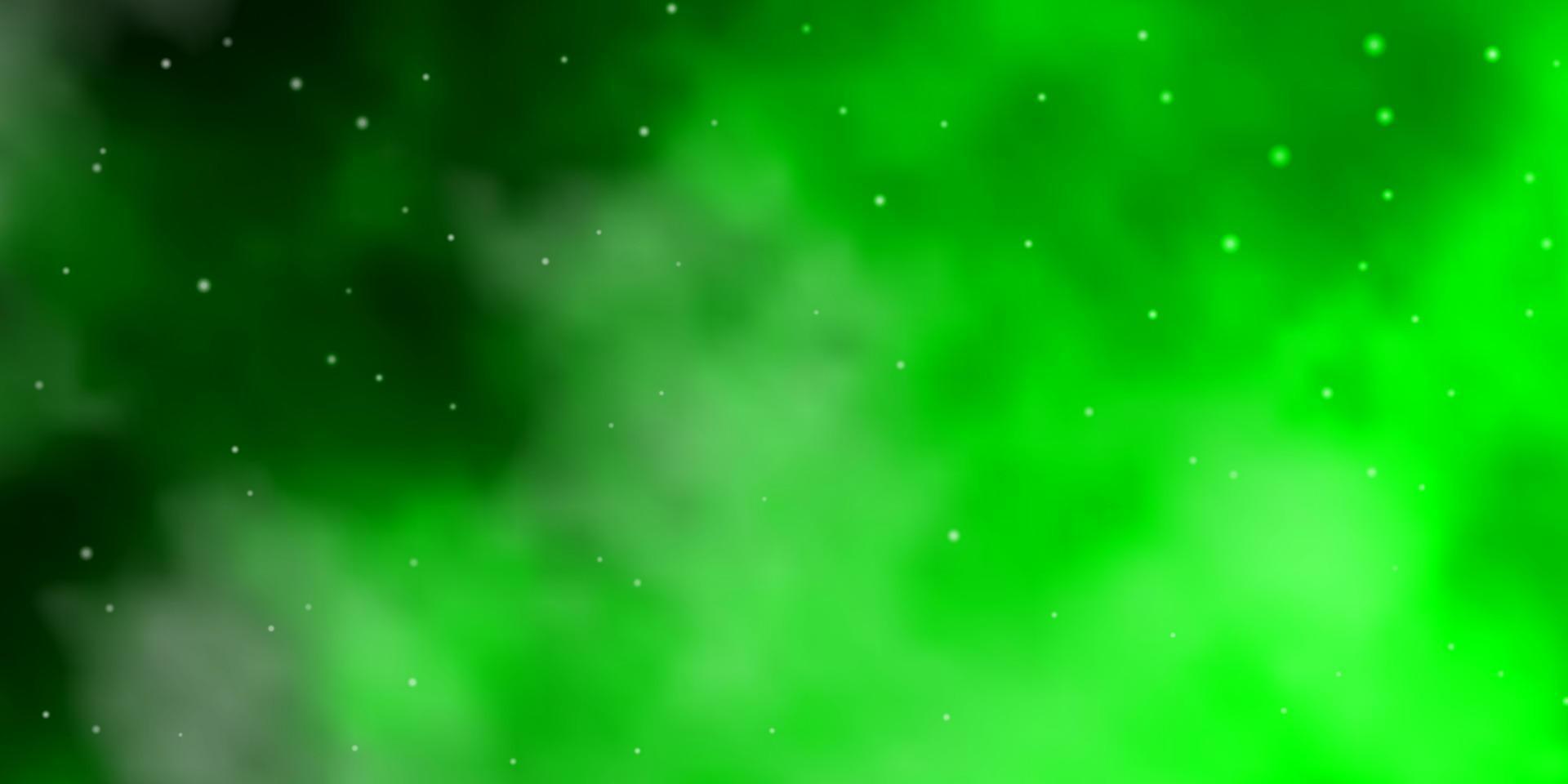 fundo do vetor verde claro com estrelas pequenas e grandes.