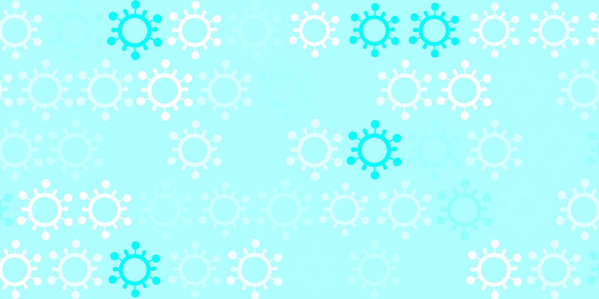 padrão de vetor azul claro com elementos de coronavírus.