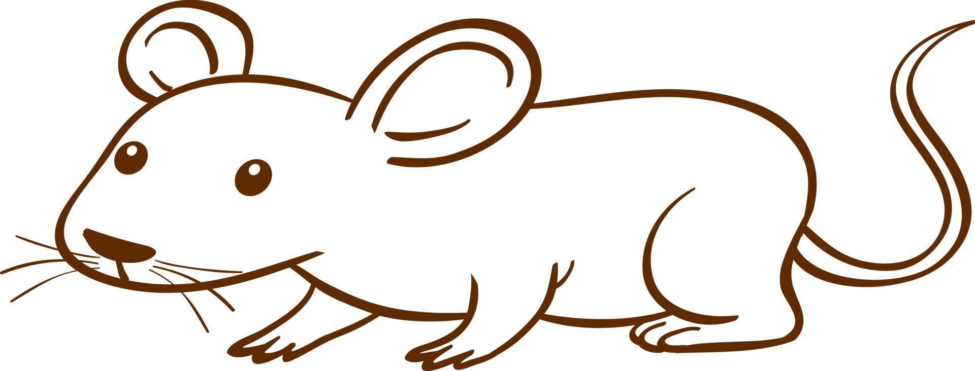 rato em estilo simples doodle em fundo branco vetor