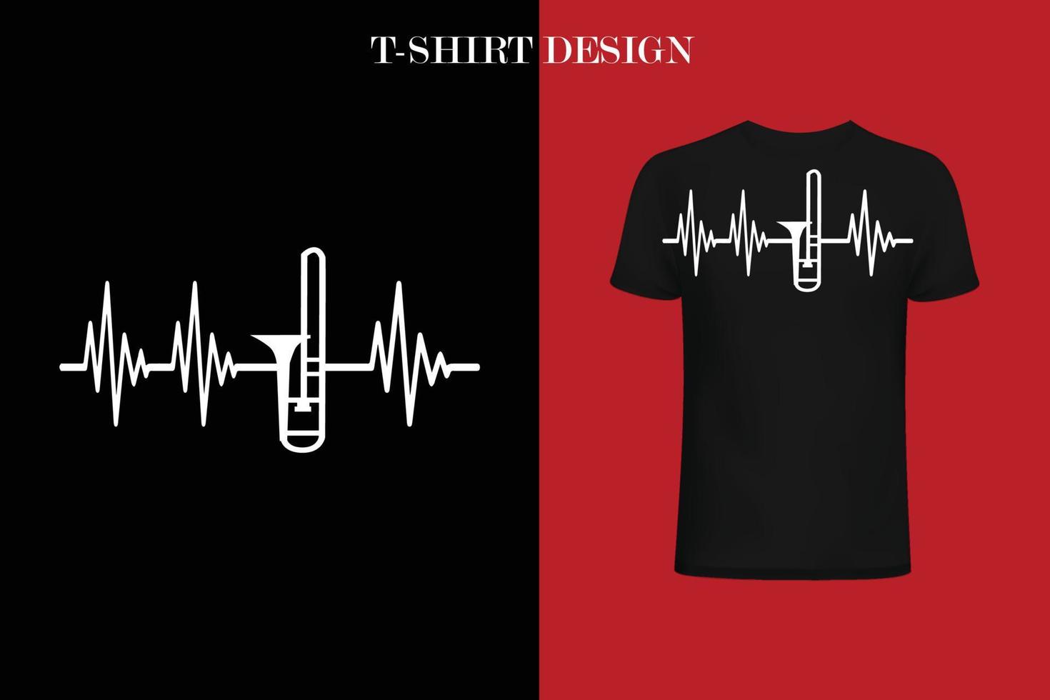 design de camiseta de batimentos cardíacos vetor
