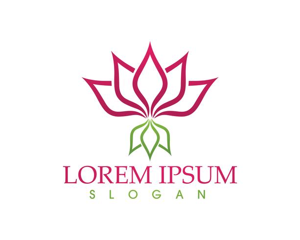 Sinal de flor de lótus para bem-estar, Spa e Yoga vetor