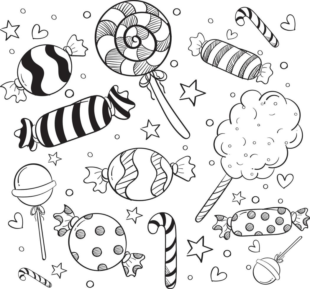 conjunto de ícones de doodle desenhados à mão vetor