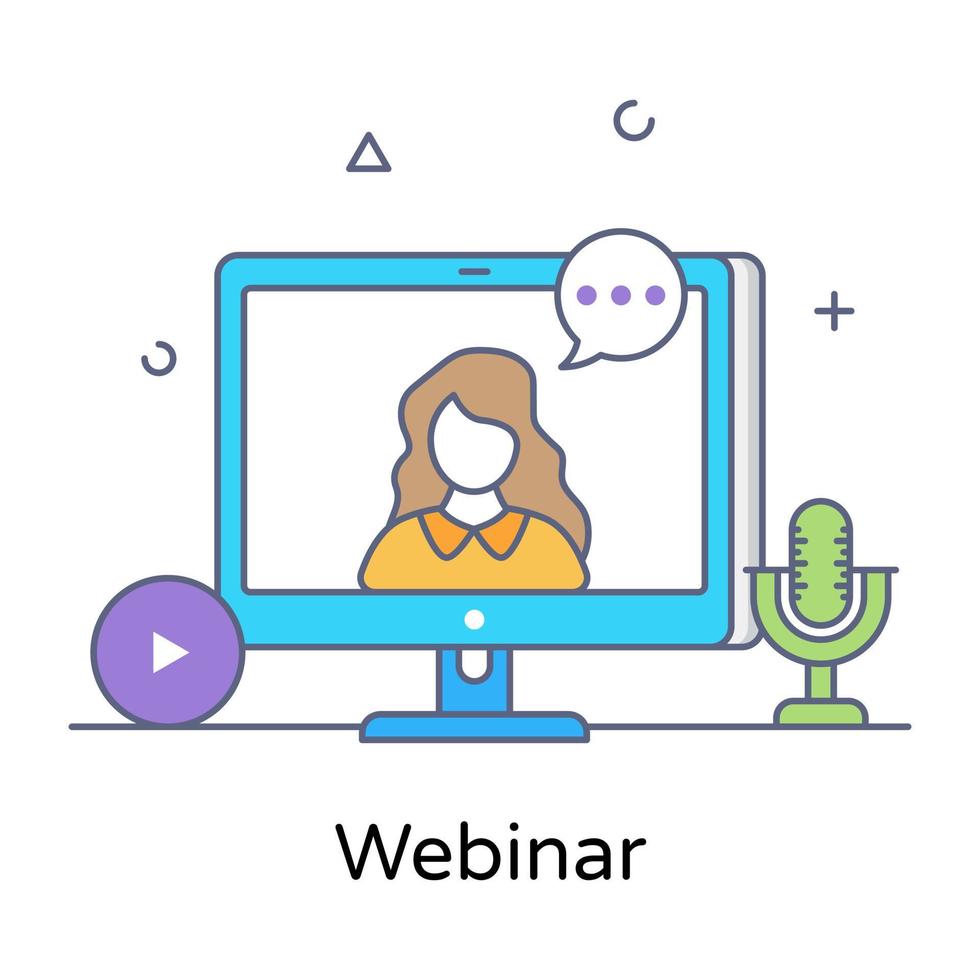 um ícone de conceito de webinar, vetor editável