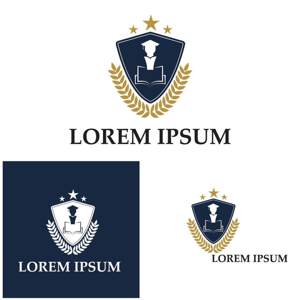 escola de academia universitária e modelo de design de logotipo de curso vetor