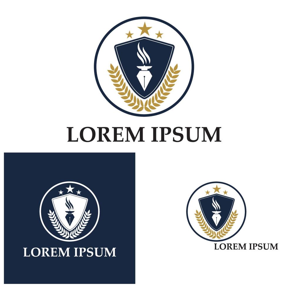 escola de academia universitária e modelo de design de logotipo de curso vetor