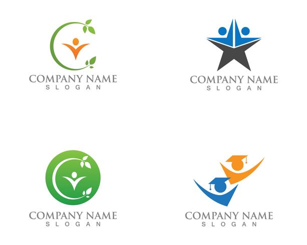 Estrelas pessoas logotipo sucesso modelo vector ícone ilustração design