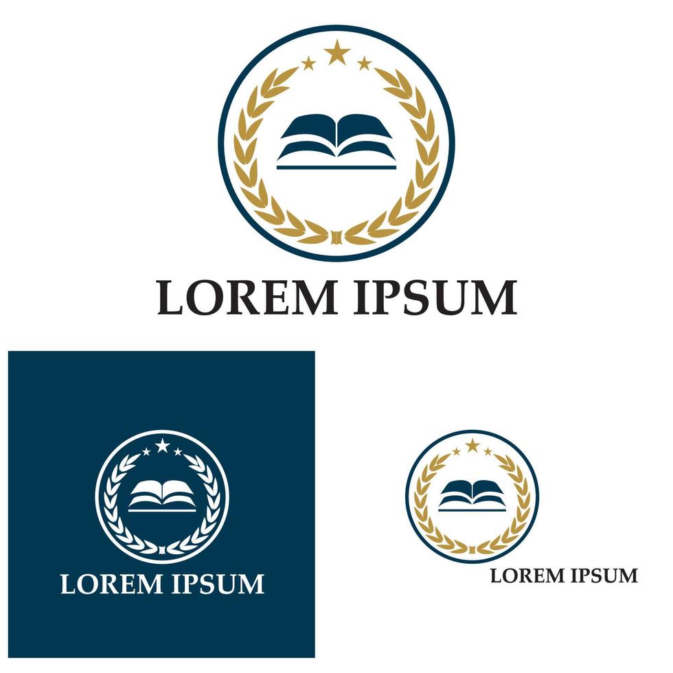 escola de academia universitária e modelo de design de logotipo de curso vetor