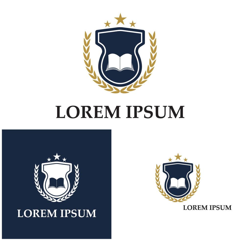 escola de academia universitária e modelo de design de logotipo de curso vetor