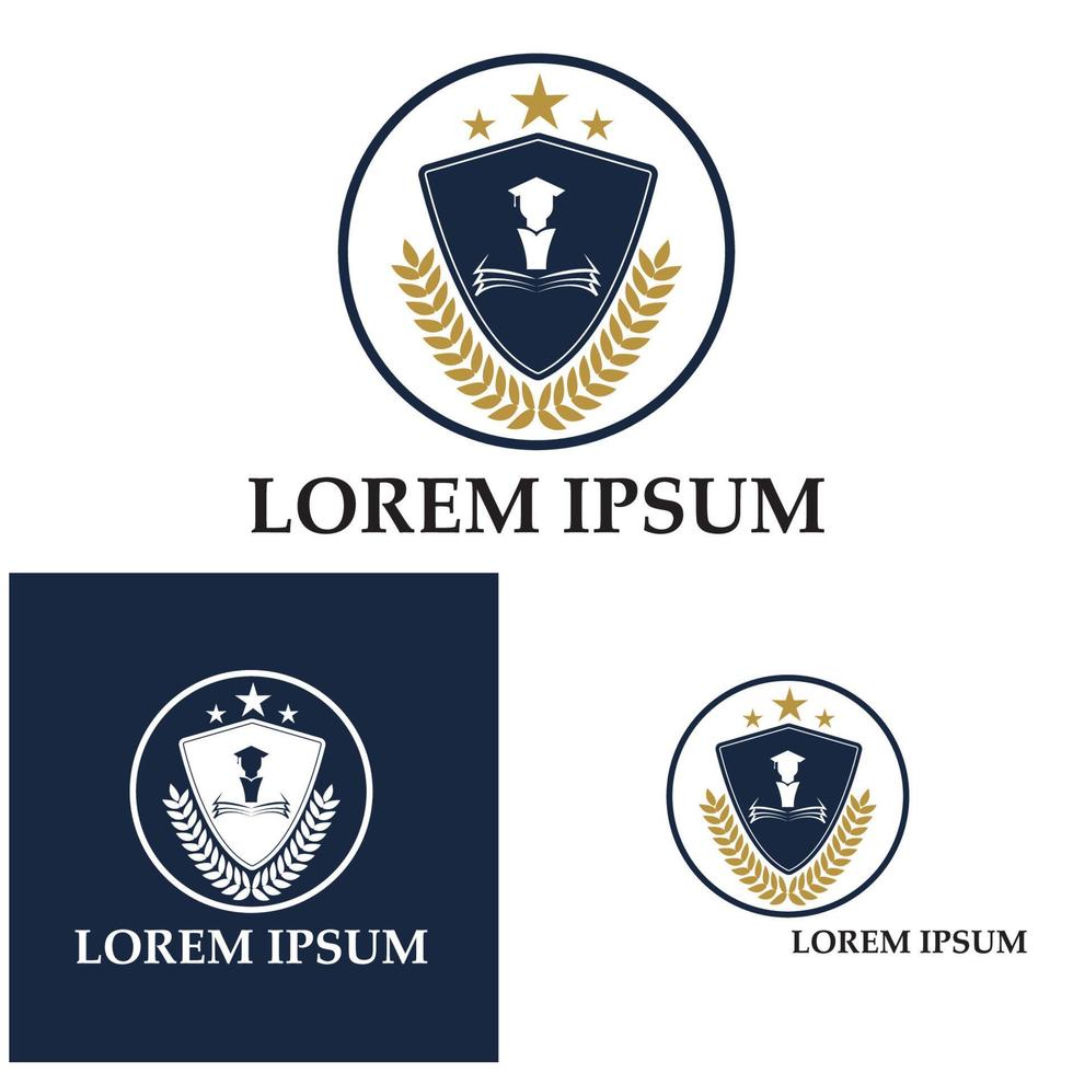 escola de academia universitária e modelo de design de logotipo de curso vetor