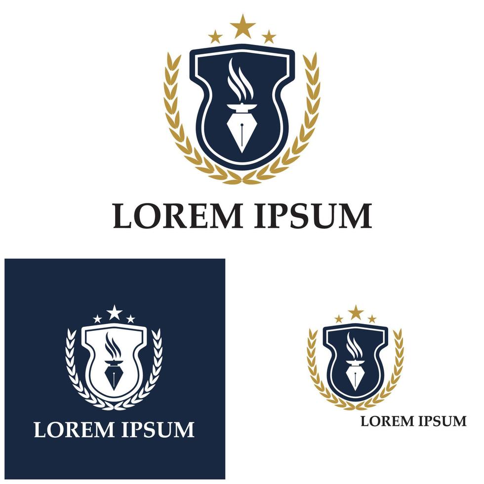 escola de academia universitária e modelo de design de logotipo de curso vetor