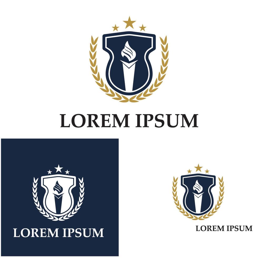 escola de academia universitária e modelo de design de logotipo de curso vetor