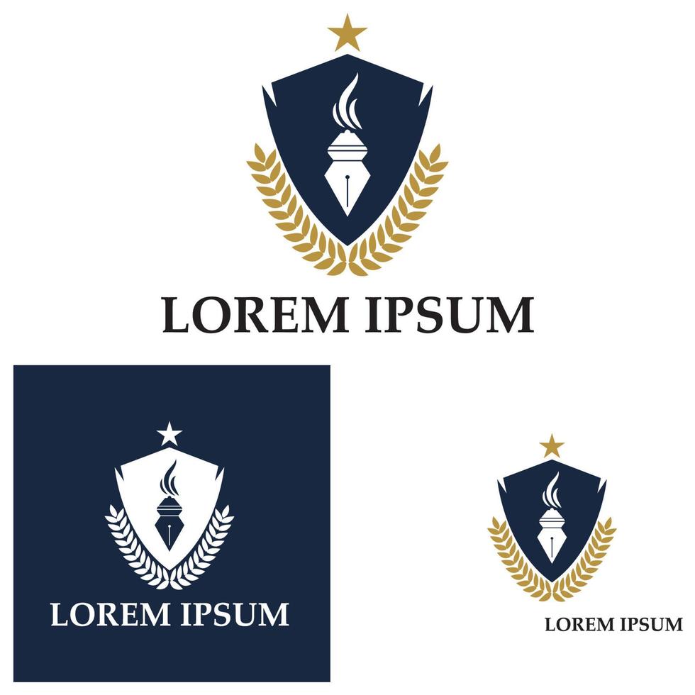 escola de academia universitária e modelo de design de logotipo de curso vetor