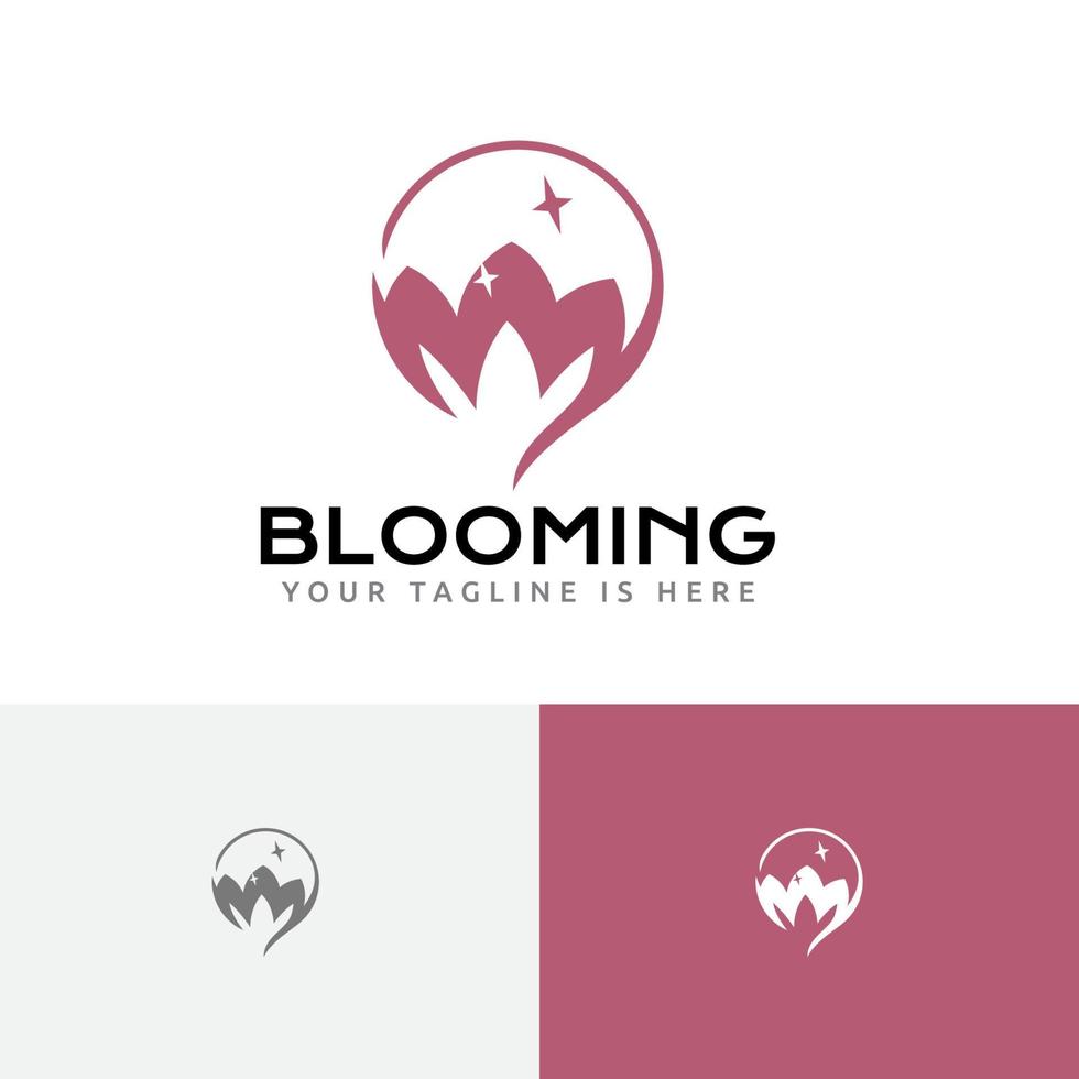 modelo de logotipo abstrato de natureza floral de flor desabrochando vetor