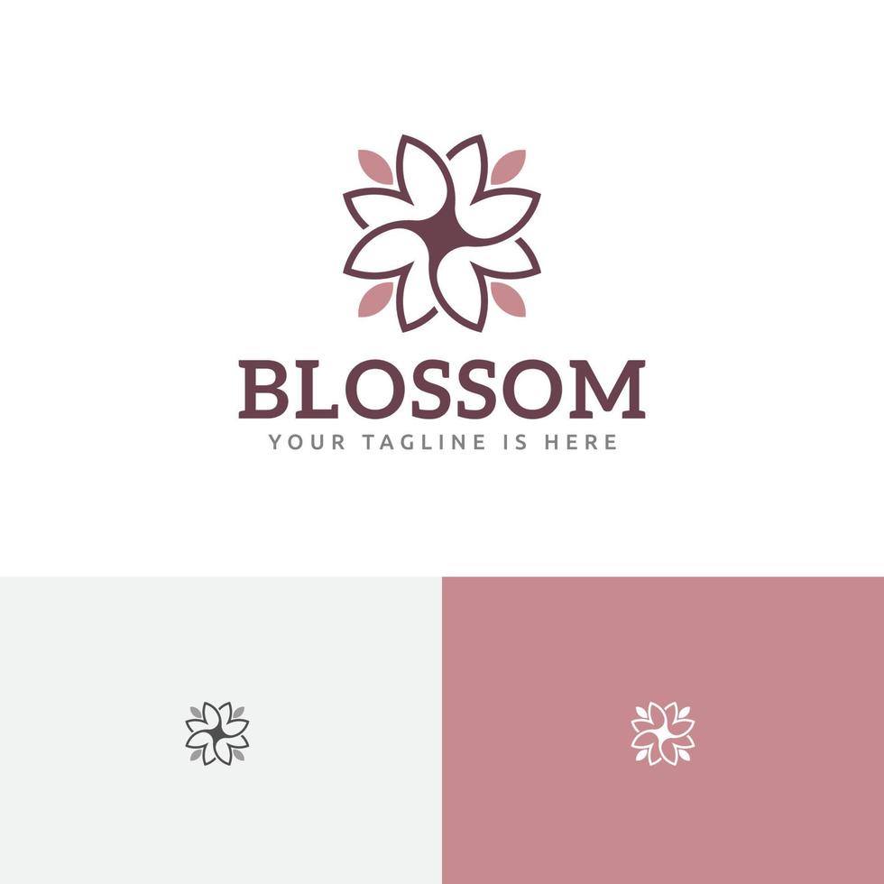 flor de beleza elegante flor floral florescendo logotipo abstrato vetor
