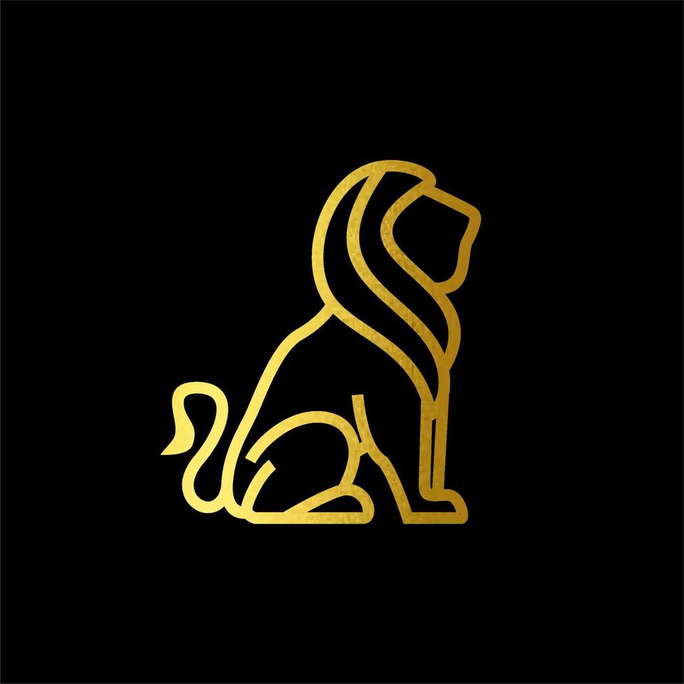 inspiração de design de logotipo de rei leão dourado real vetor