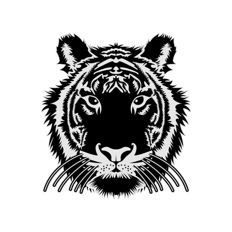 inspiração de design tribal de vetor de cabeça de tigre