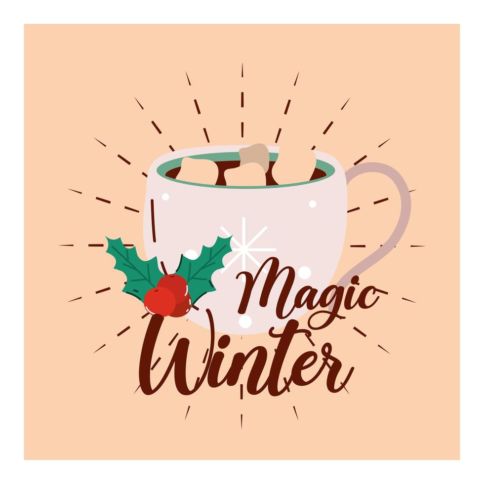 cartão mágico de inverno vetor