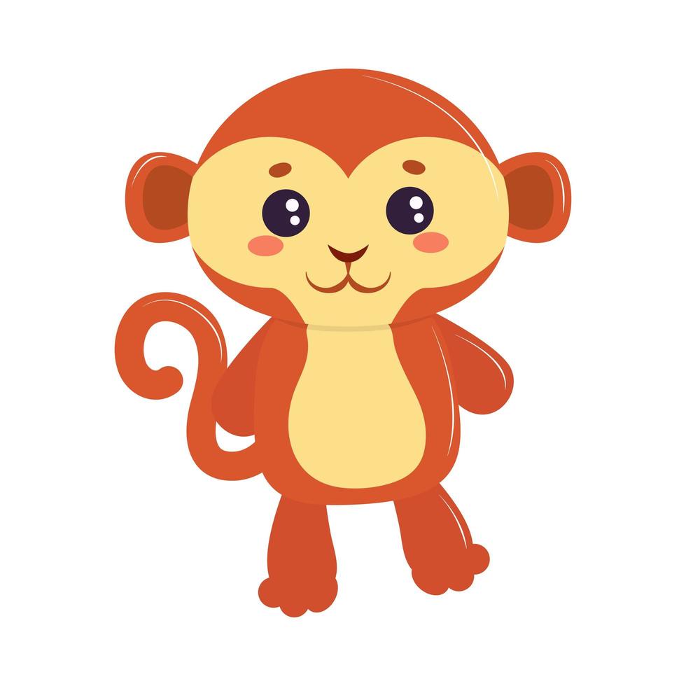 macaco kawaii fofo vetor