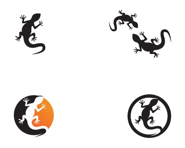 Logotipo de ícone de vetor de lagarto e modelo de símbolos