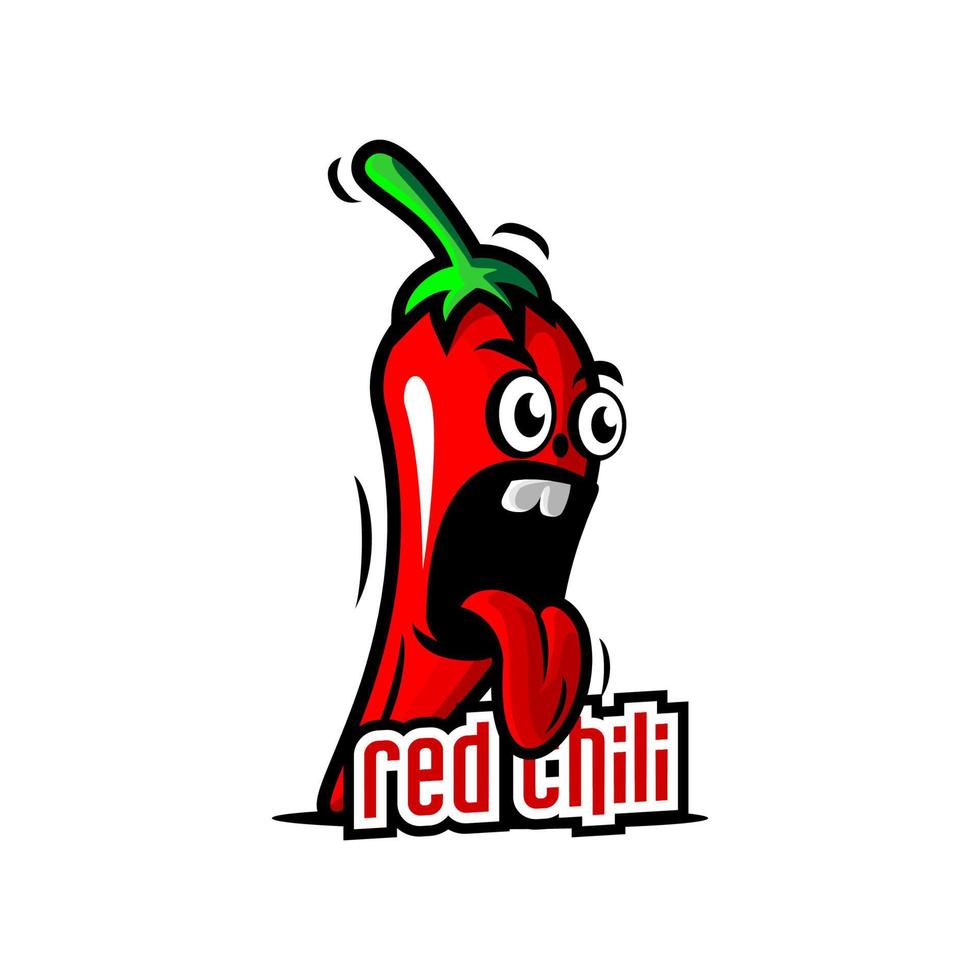 vetor de ilustração dos desenhos animados de pimentão vermelho, logotipo, restaurante