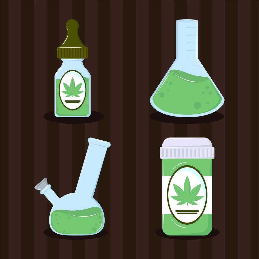 ícones alternativos de cannabis medicinal vetor