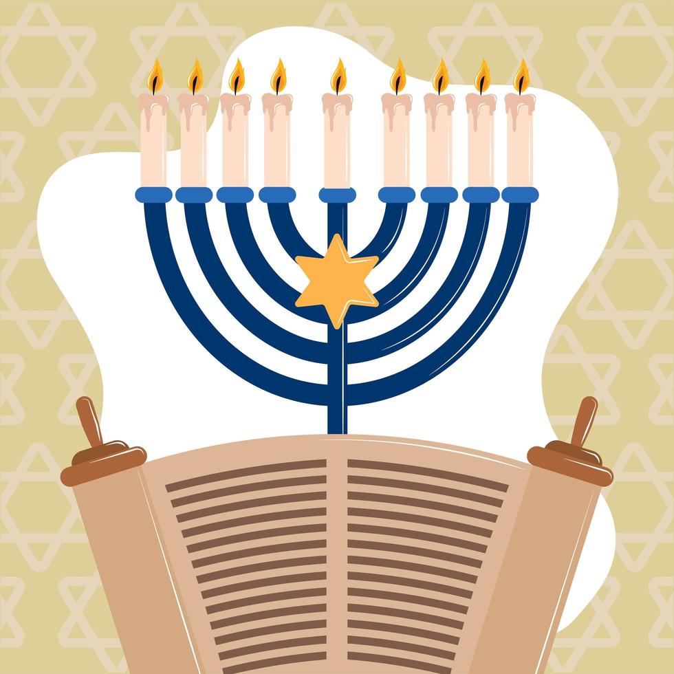 Hanukkah torah e menorah vetor