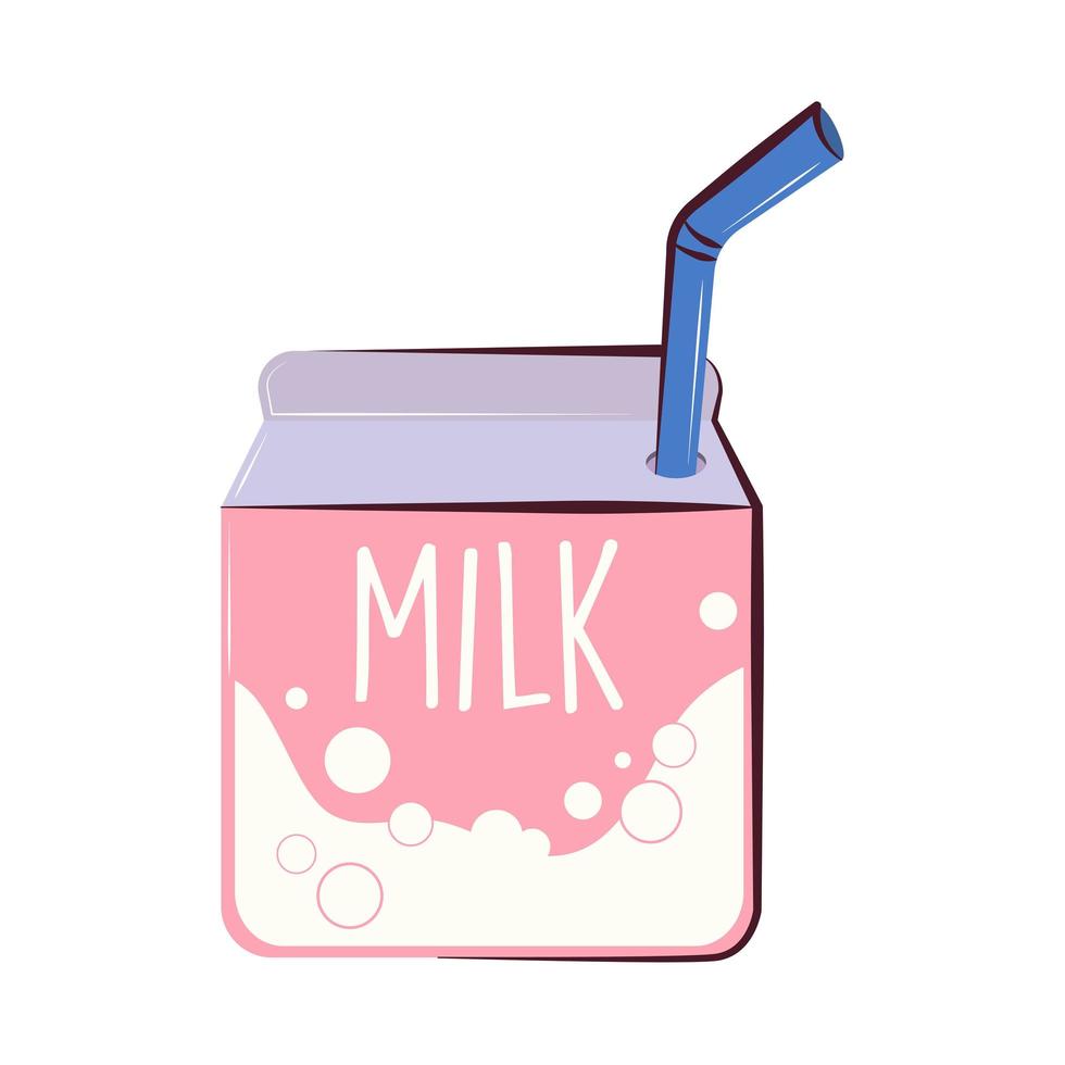 caixa de leite com canudo vetor