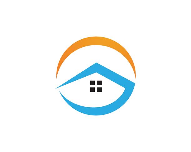 logotipo de edifícios de casa e modelo de ícones de símbolos vetor