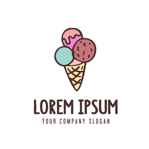 modelo de conceito de design de logotipo de sorvete vetor