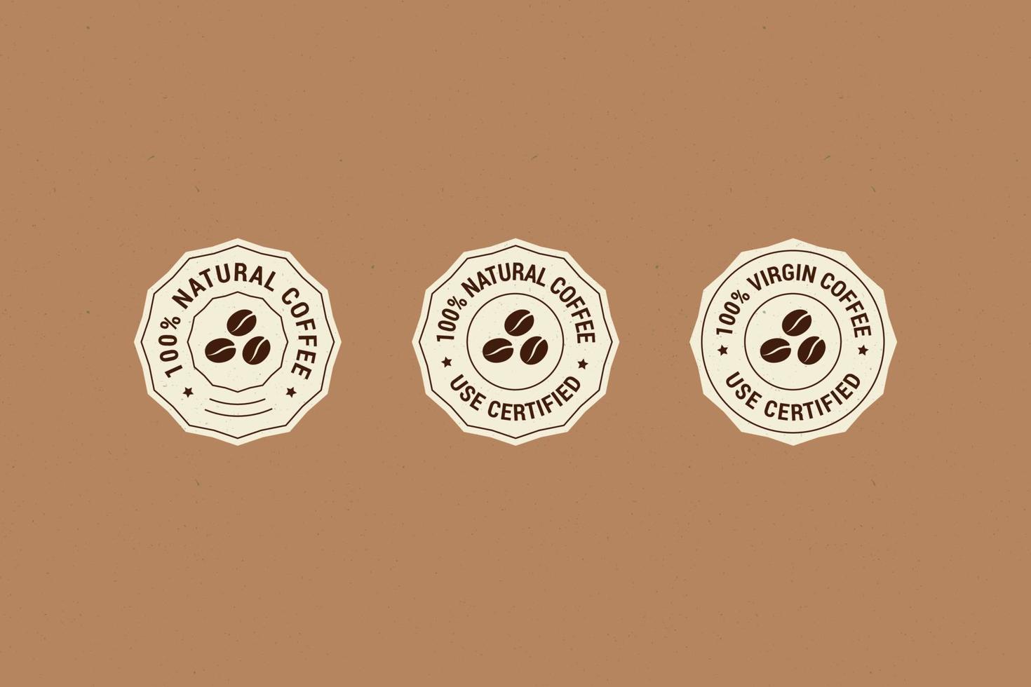 design de carimbo de café dodecágono, elemento para design, publicidade, embalagem de produtos de café vetor