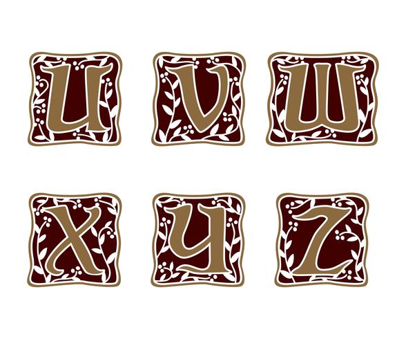 decoração letra U, V, W, X, Y, modelo de conceito de design de logotipo Z vetor