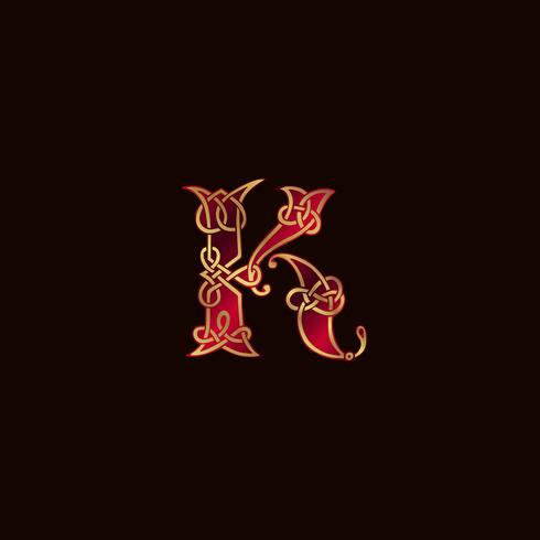 luxury letter K Decoration Modelo de conceito de design de logotipo vetor