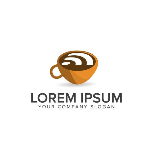 Logotipo sem fio de café. Comida e bebida conceito de design de logotipo templat vetor