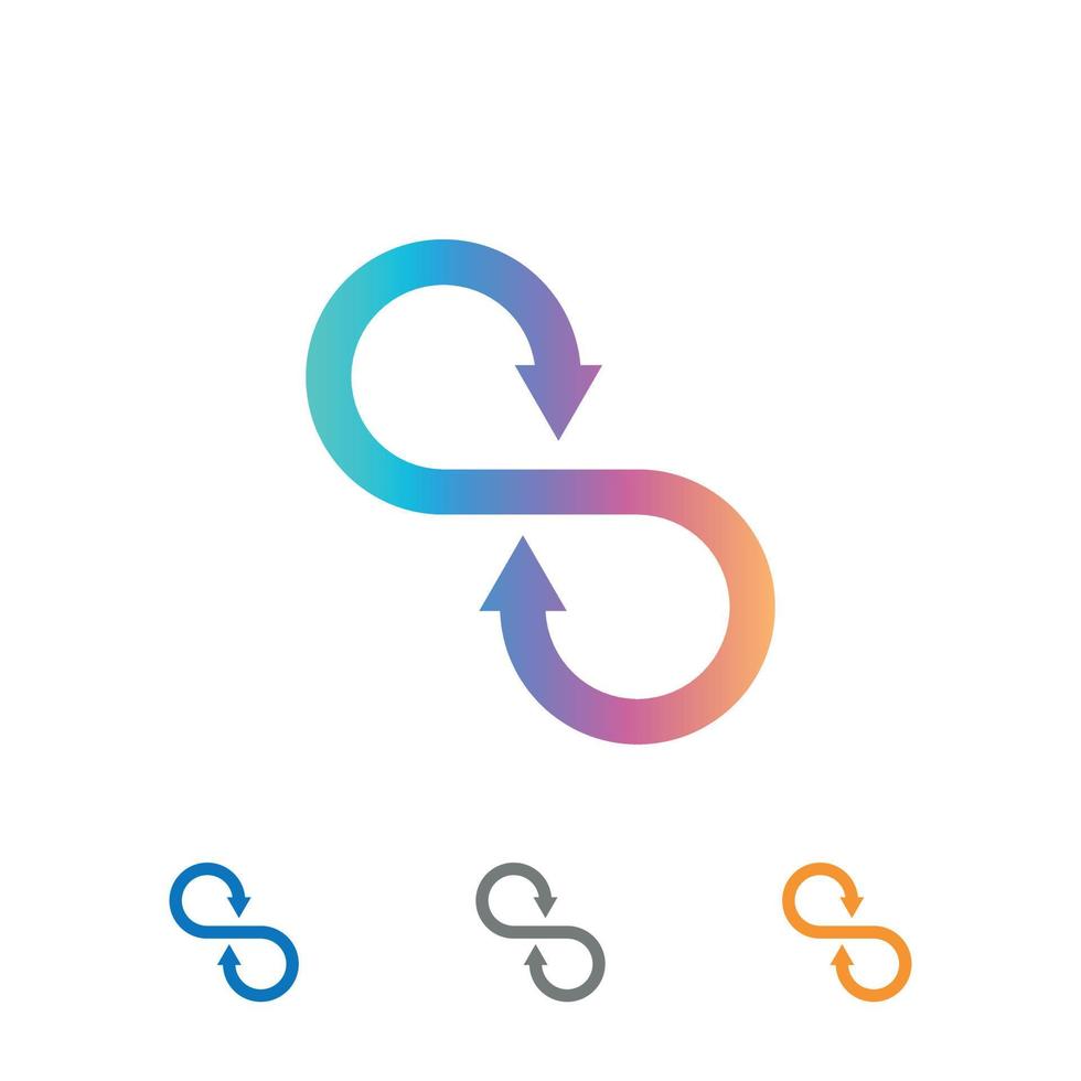modelo de design de símbolo de logotipo de vetor de negócios infinito seta para seu projeto.