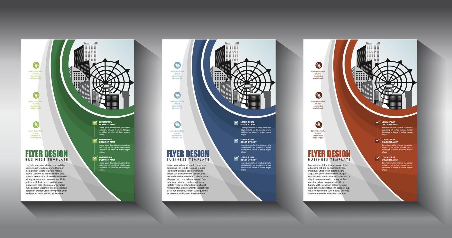 relatório anual de layout de folheto de modelo de negócios de panfleto vetor