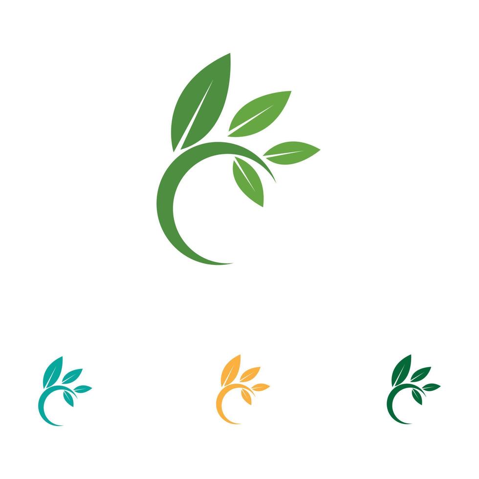 logotipos da ecologia de folhas verdes vetor