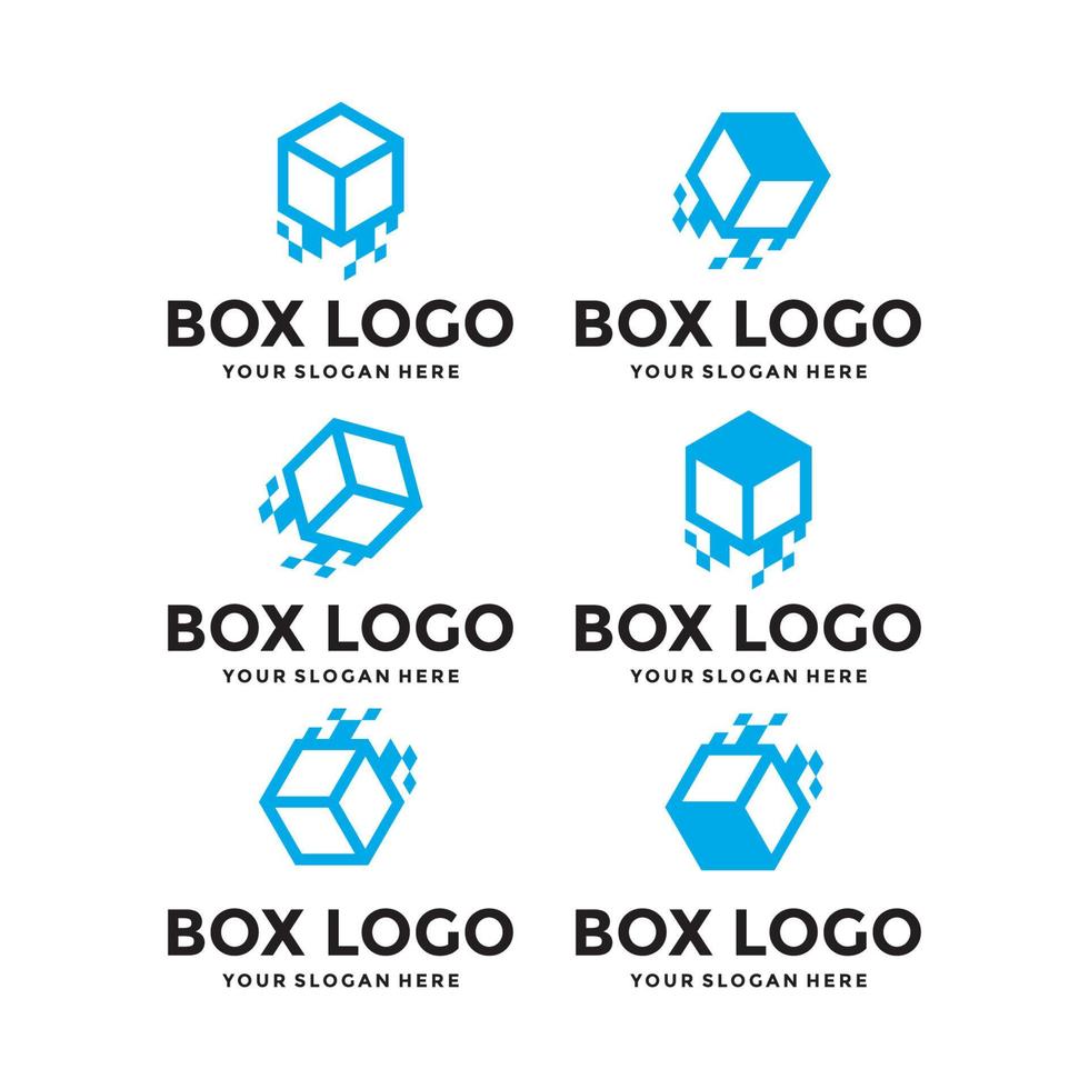 design de logotipo de caixa, distribuição de remessa de armazém, pagamento na entrega vetor