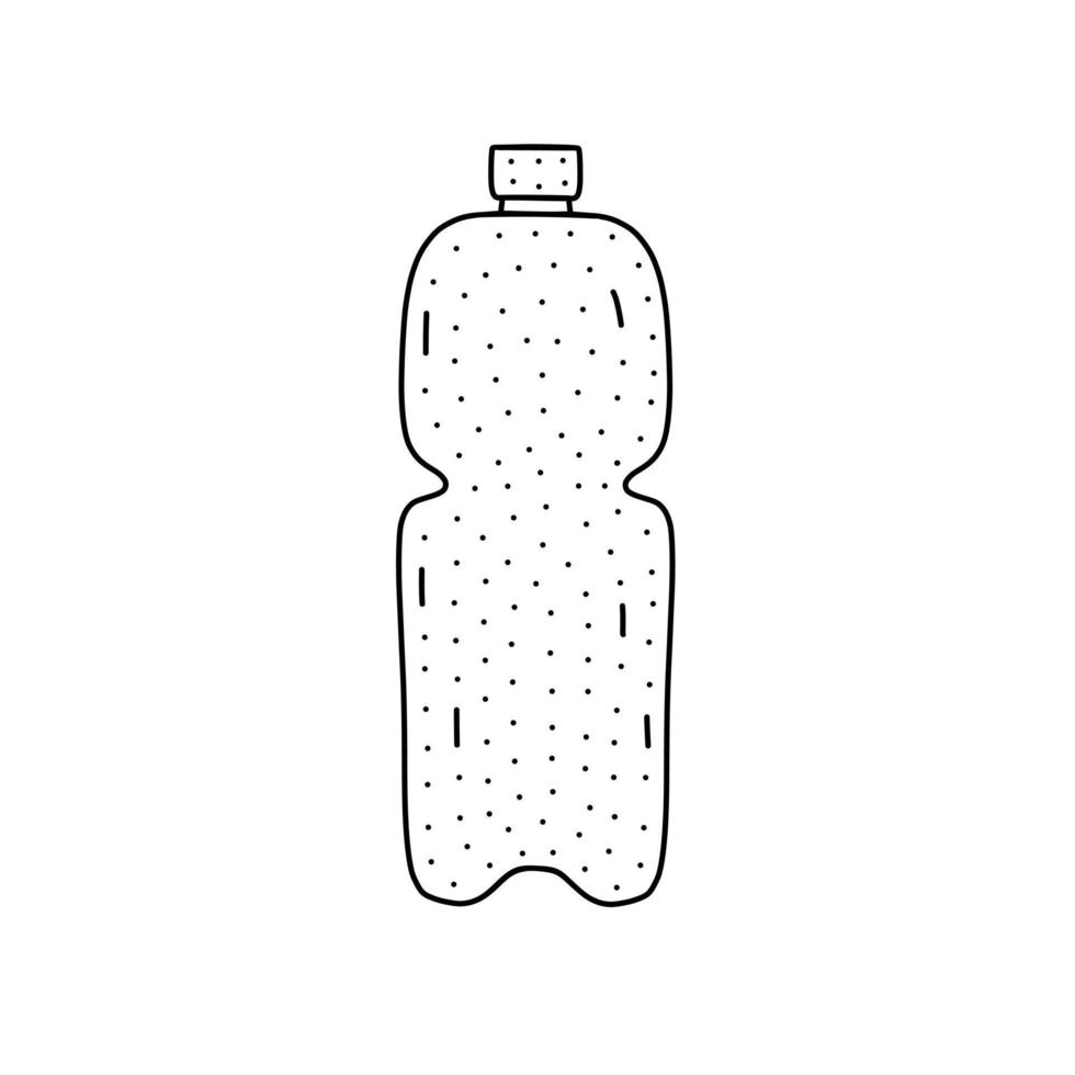 ilustração vetorial desenhada à mão de uma garrafa com água mineral. ilustração fofa de ícone de garrafa esportiva em um fundo branco. vetor