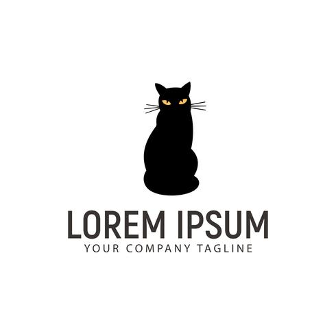 modelo de conceito de design de logotipo de gato preto vetor