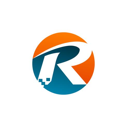 logotipo da letra R. Modelo de conceito de design de logotipo de tecnologia vetor