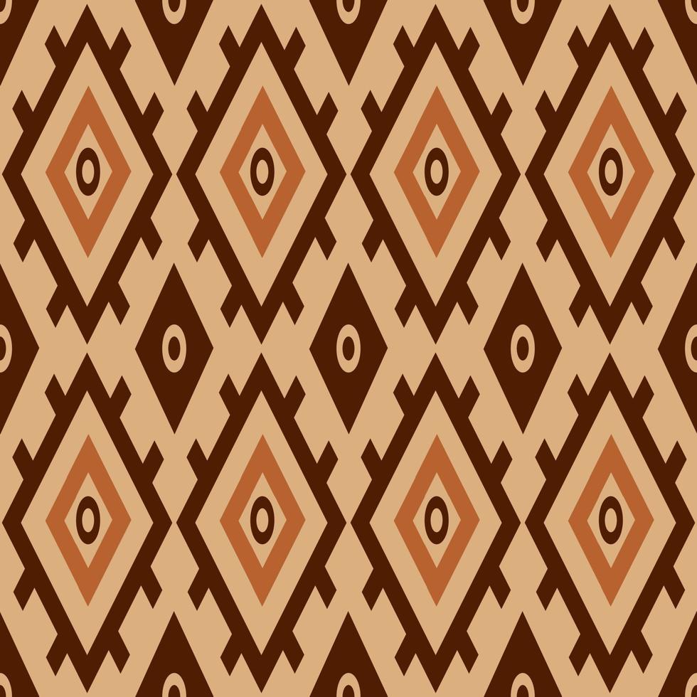 padrão sem costura de cor marrom geométrica étnica asteca vetor