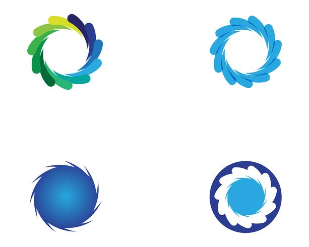 logotipo de círculo de vórtice e ícones de modelo de símbolos vetor