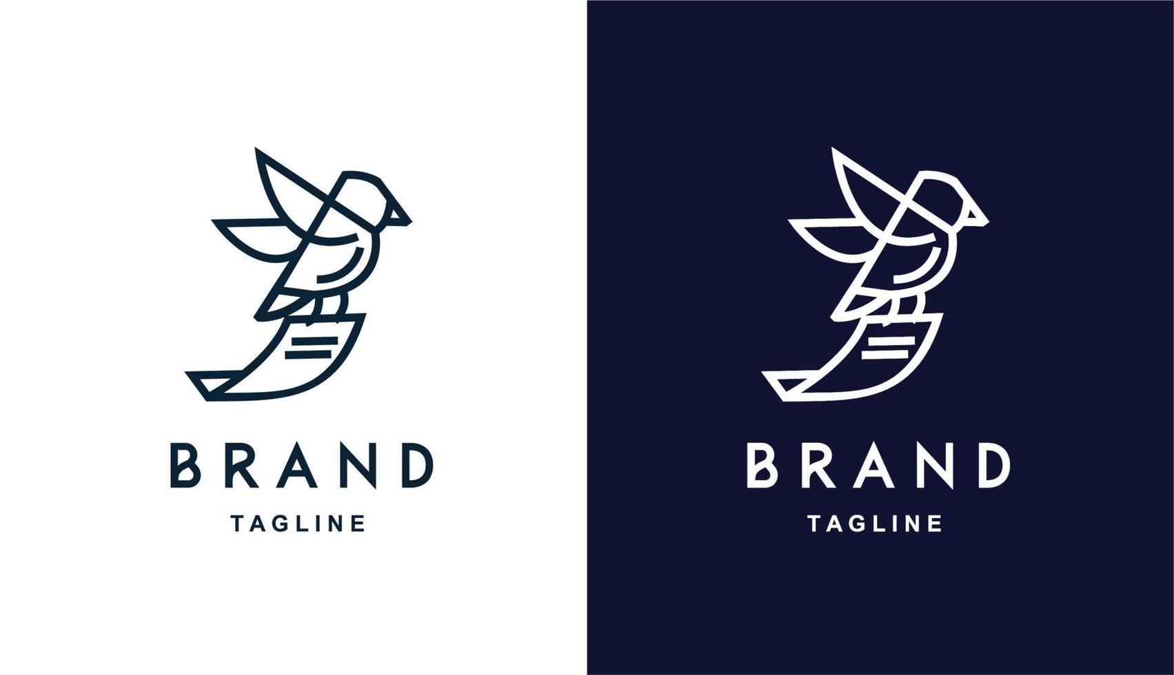 pássaro vetor traz logotipo simples minimalista de papel perfeito para qualquer marca e empresa