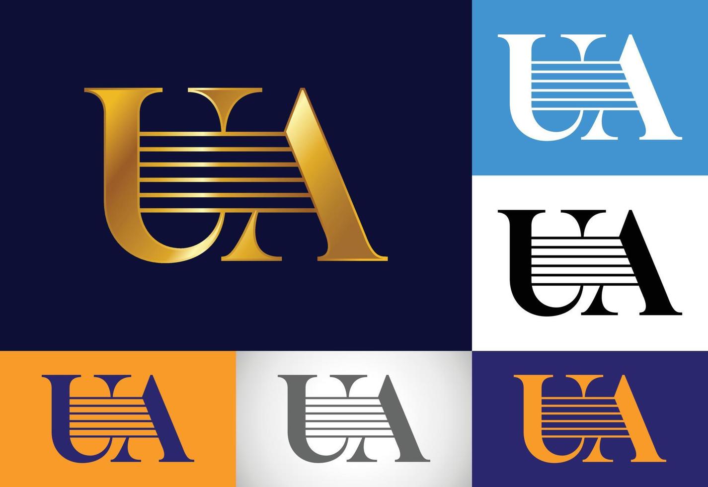 vetor de design de logotipo inicial monograma letra ua. símbolo gráfico do alfabeto para negócios corporativos