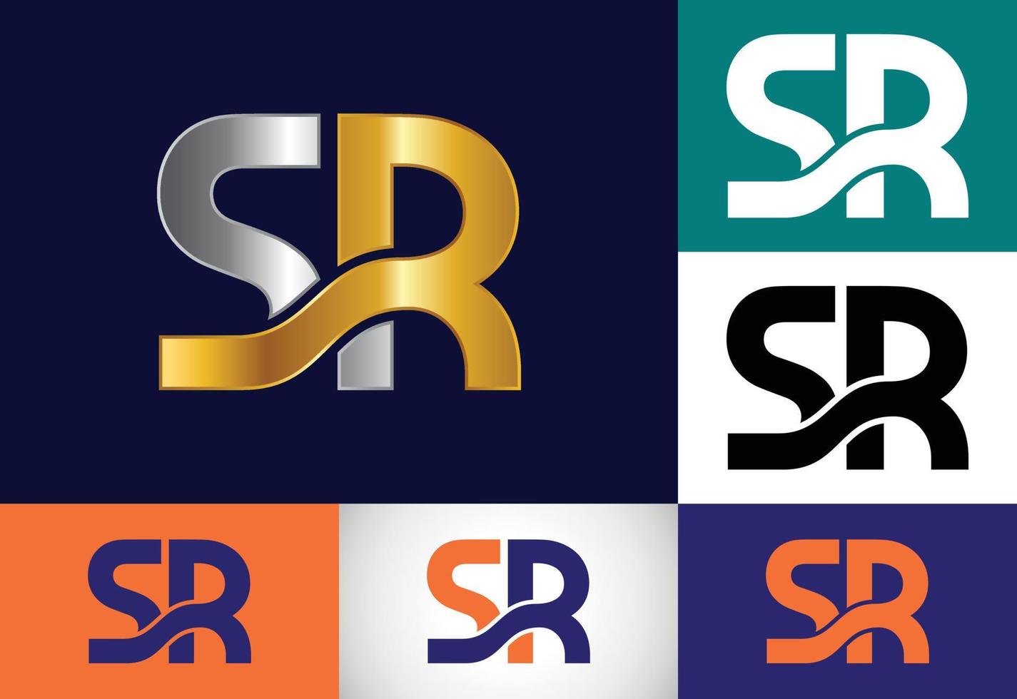 vetor de design de logotipo inicial do monograma letra sr. símbolo gráfico do alfabeto para negócios corporativos