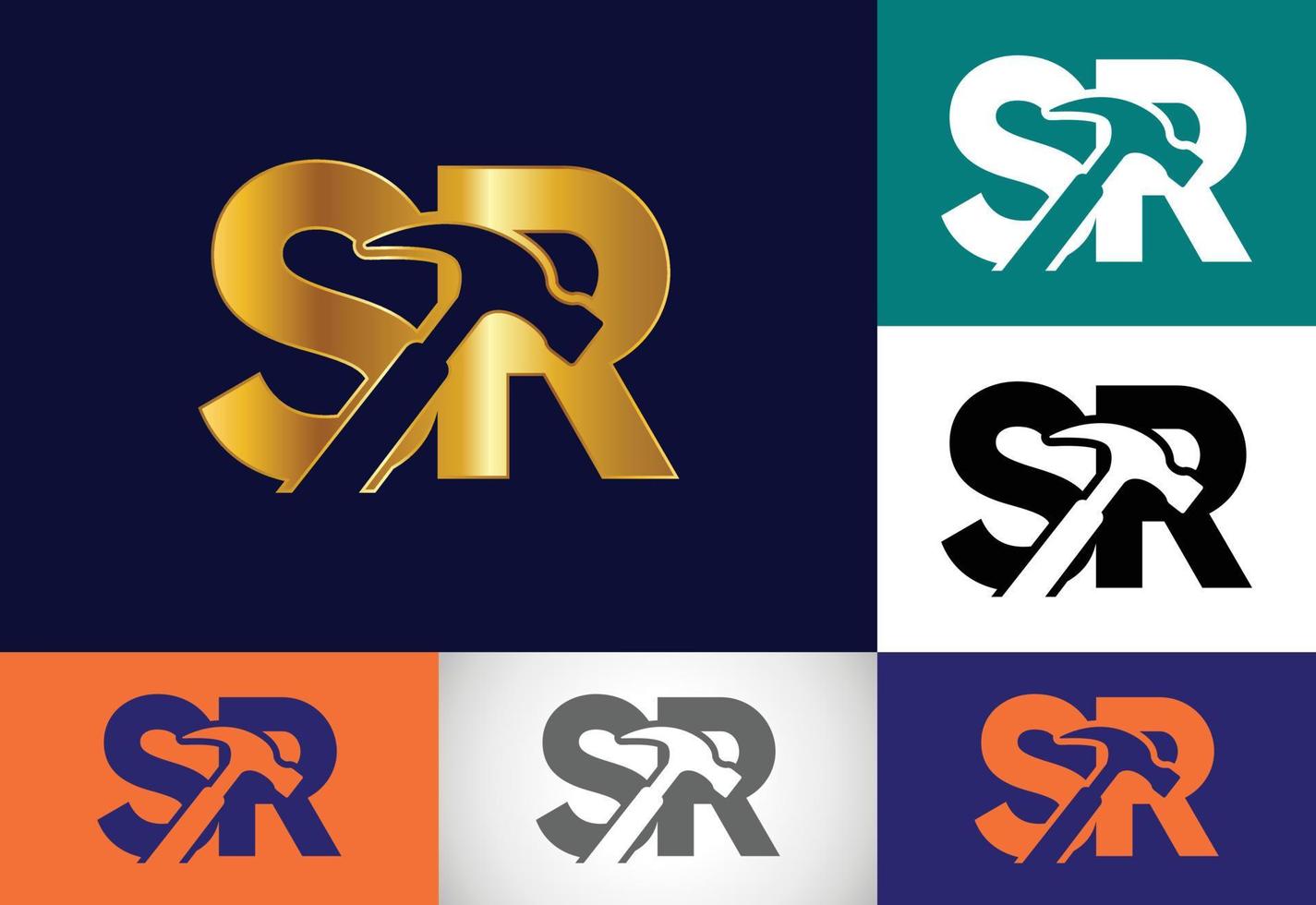 vetor de design de logotipo inicial do monograma letra sr. símbolo gráfico do alfabeto para negócios corporativos