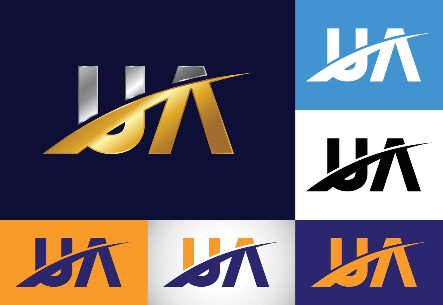 vetor de design de logotipo inicial monograma letra ua. símbolo gráfico do alfabeto para negócios corporativos